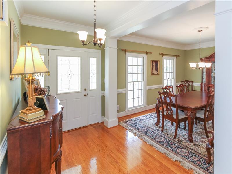 Beautiful moldings in entry