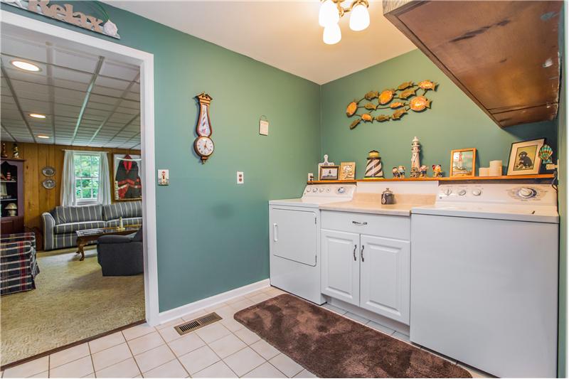 Laundry room and pantry off kitchen