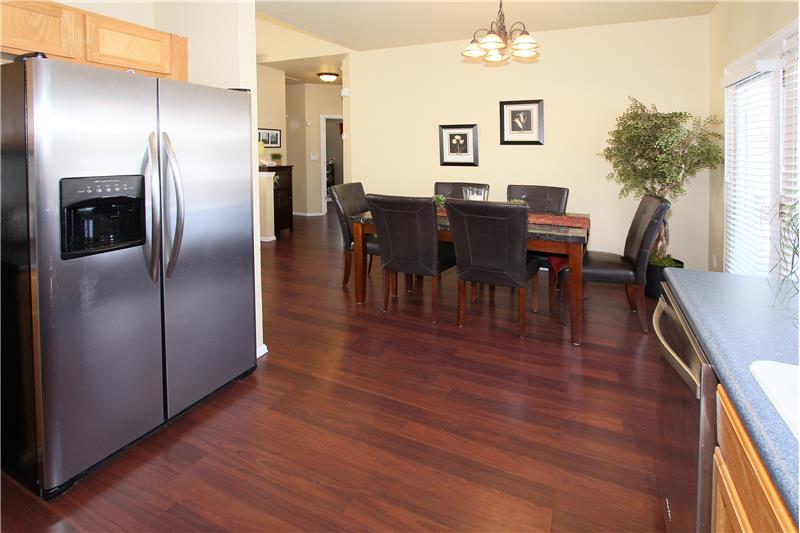 Kitchen offers a walk out to the large redwood deck in the backyard