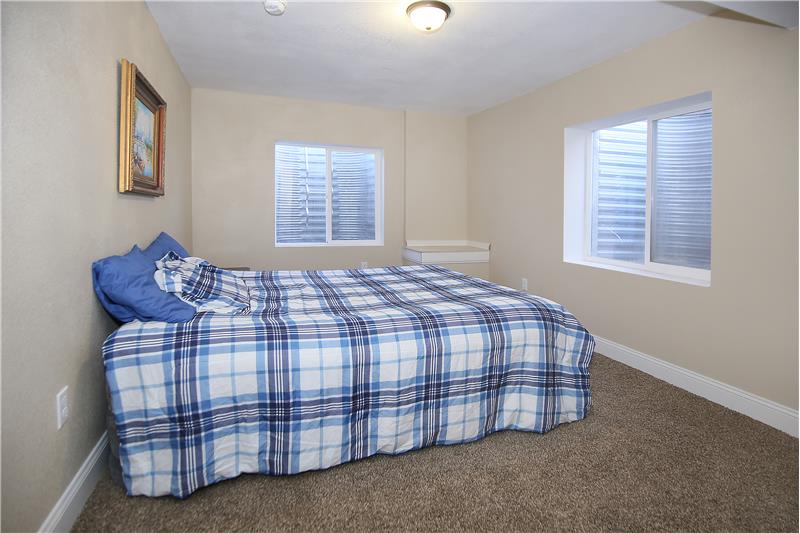 Basement bedroom with walk in closet