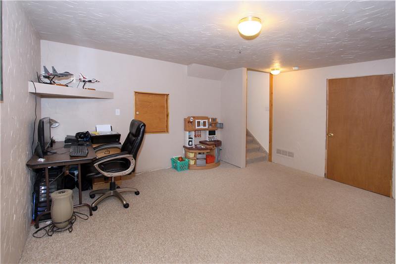 Bonus office or rec room in basement