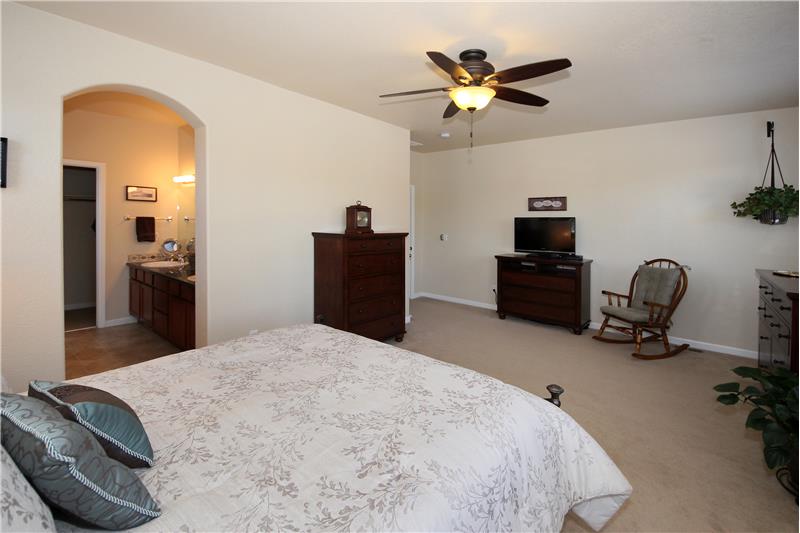 Spacious master bedroom has space for a sitting area!