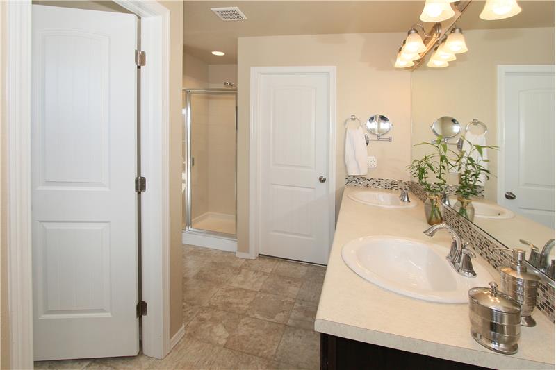 5-piece master bath with large walk-in closet and comfort height vanity