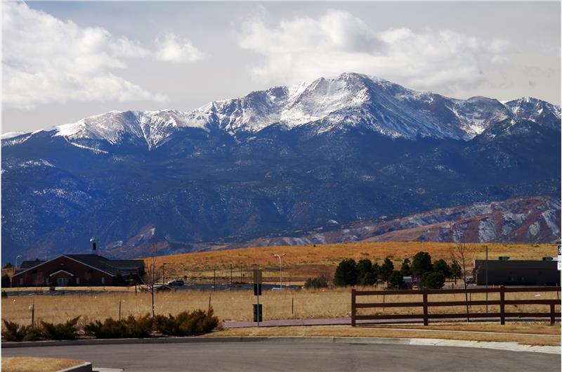 Enjoy Pikes Peak Views from the front yard