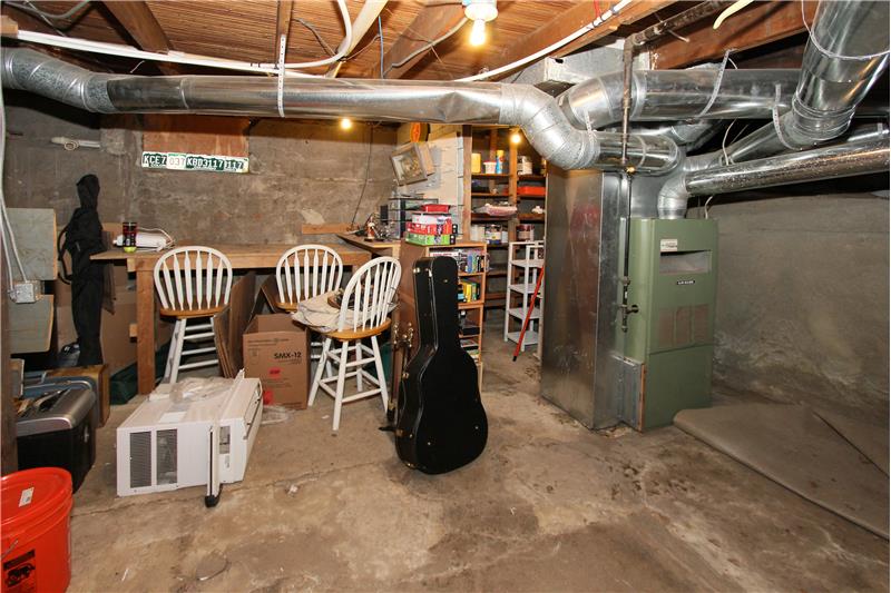Unfinished basement is great for storage