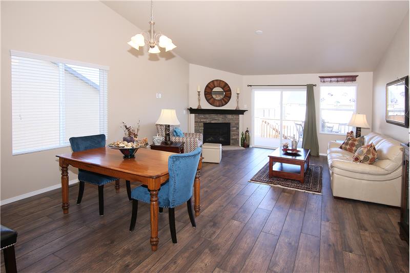 Open floor plan! View of dining area and living room