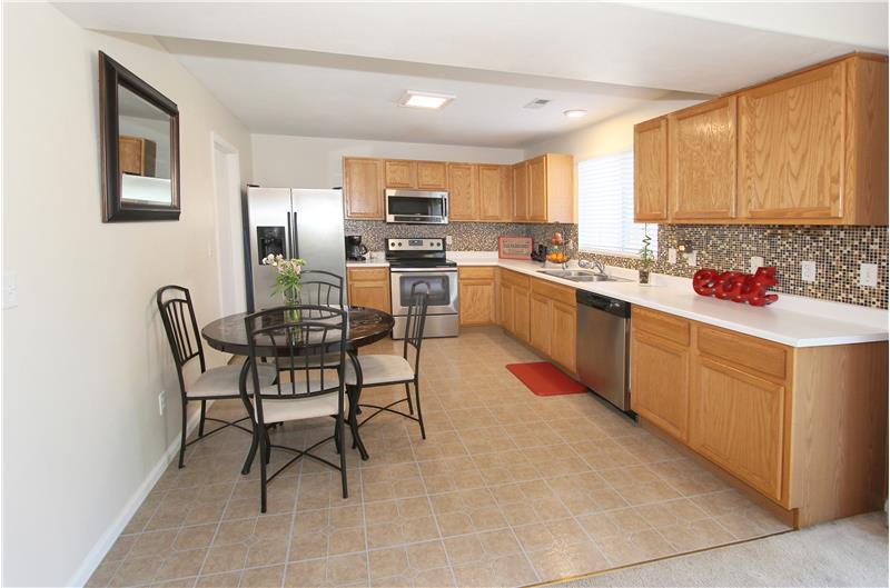 Eat-in kitchen with new flooring