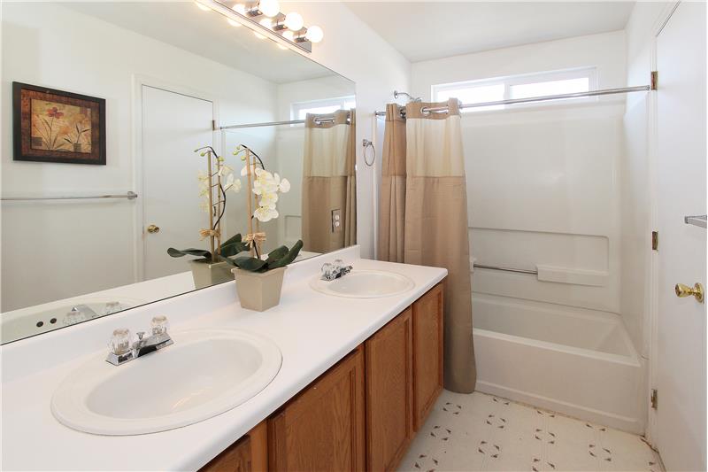 Master bathroom with double sinks