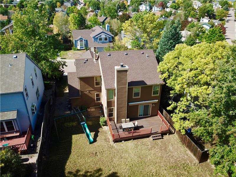 Aerial view of rear of home
