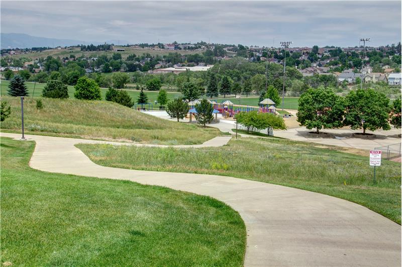 Cottonwood Park - view of walking paths and playground