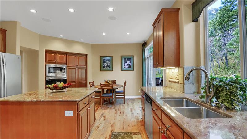 Large kitchen island and plenty of counter top space