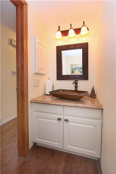 Updated half bath on main level