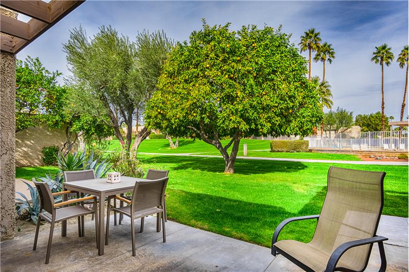 Back patio Open to greenbelt