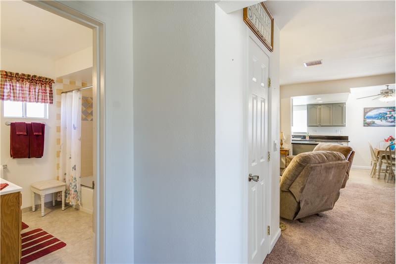 2nd bath and Hallway to Living room