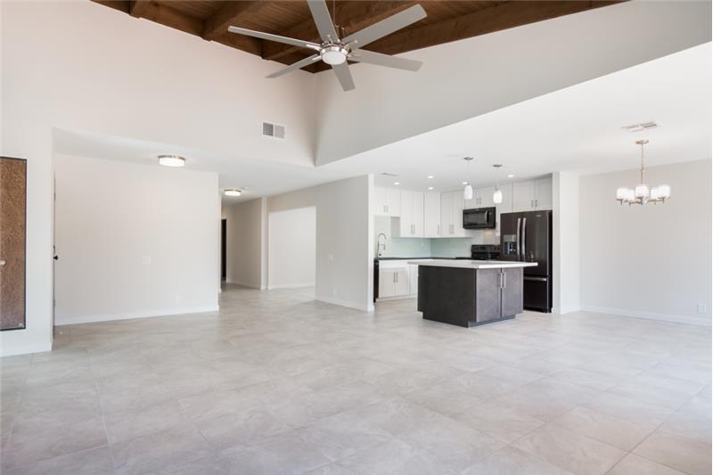 Looking across Living room toward Kitchen