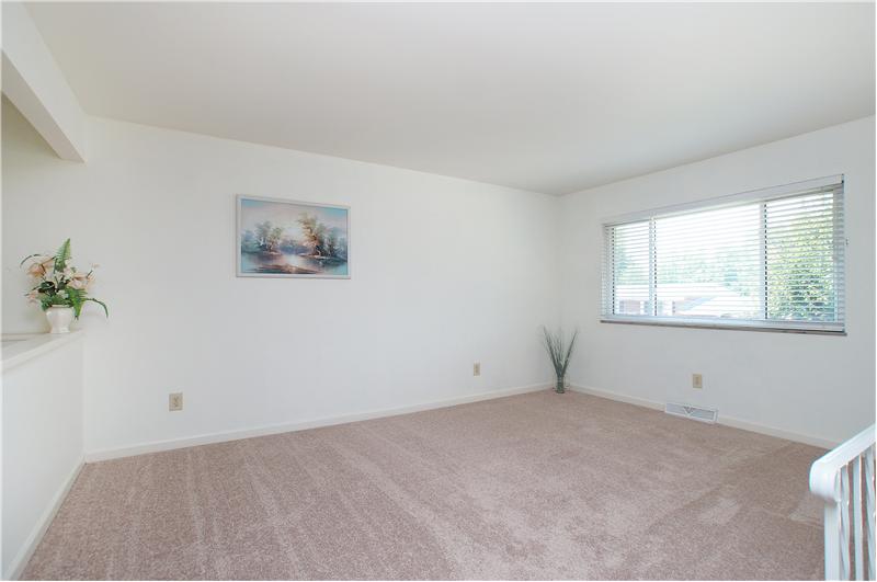 Living room with new carpet