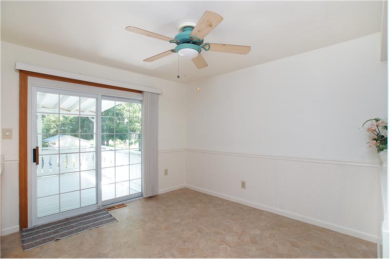 Dining room with updated ceiling fan