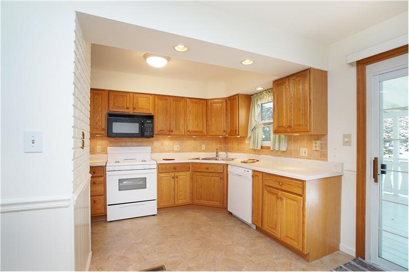 Updated kitchen with under cabinet lighting