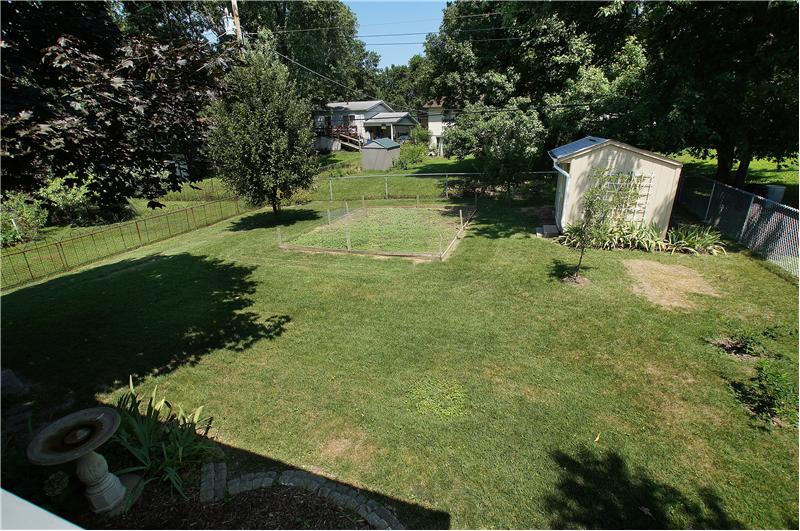View from covered porch