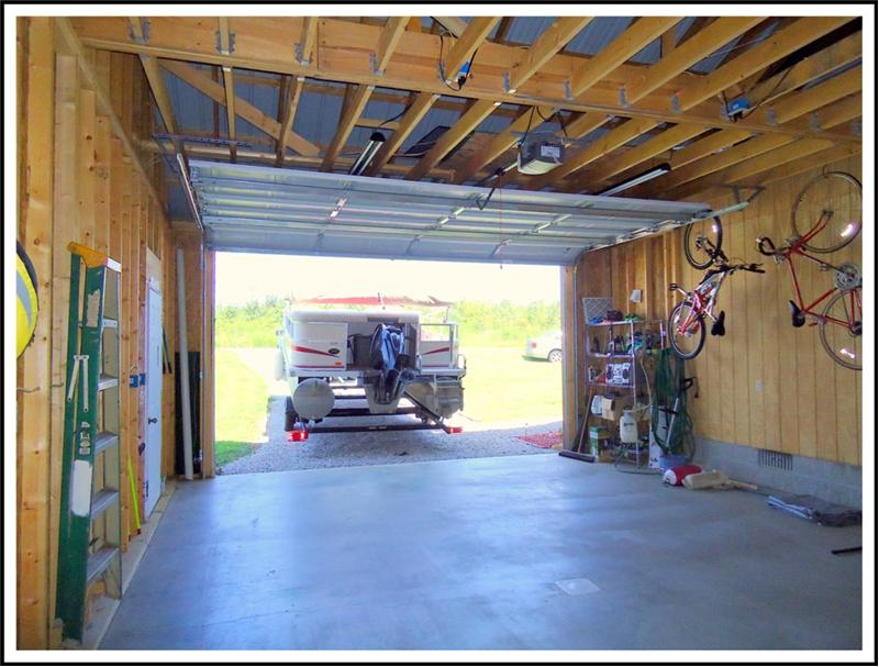 Garage with 10 foot Double Door - 719 Sandy Beach Lane, Rough River, McDaniels - Home For Sale