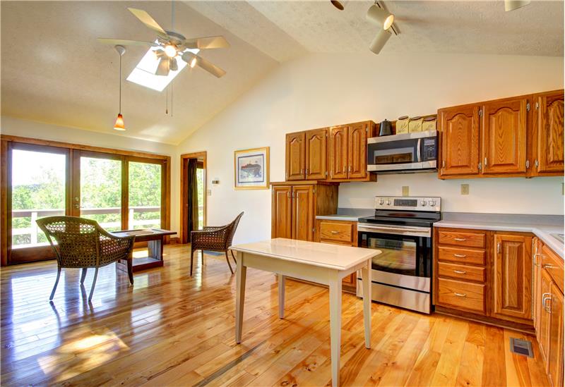 Kitchen with View to River at 283 Walleye Rd, Falls of Rough