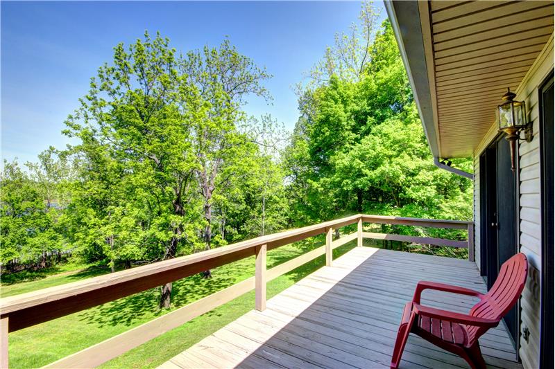 Back Deck - View of Yard and Trees from Back Deck at 283 Walleye Rd, Falls of Rough