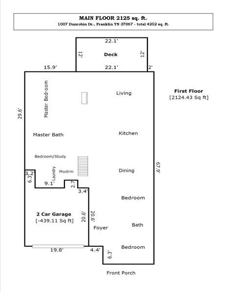 Floorplan Main Floor 2125 sq ft