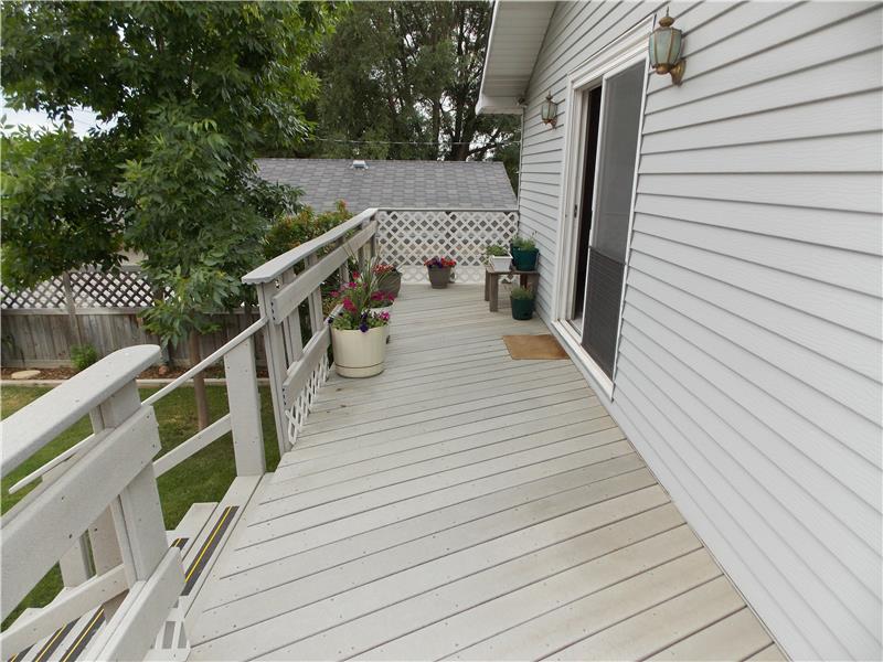 Walk out deck from family room.