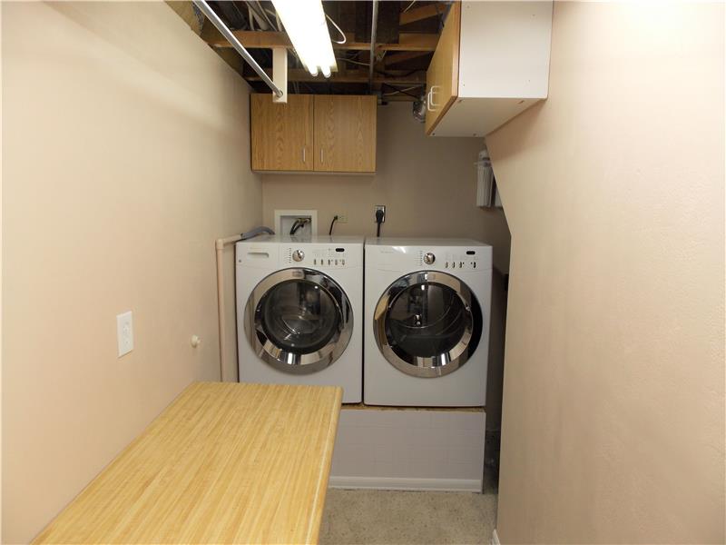 Laundry area in basement.