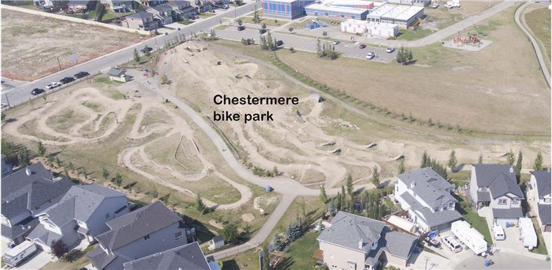Chestermere bike park is close by.