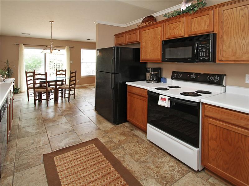 Kitchen open to the breakfast room.