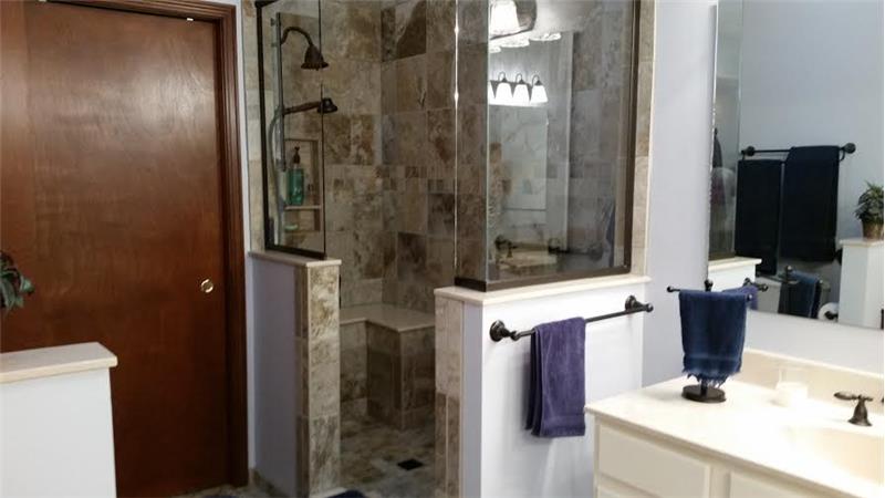 8055 Foxchase Dr, - Master bath updated tiled shower