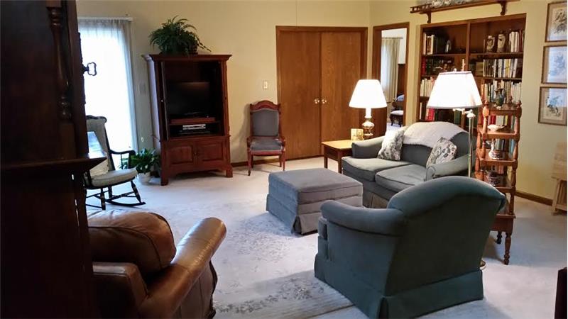 8055 Foxchase Dr, - Great room has an entrance to the new deck