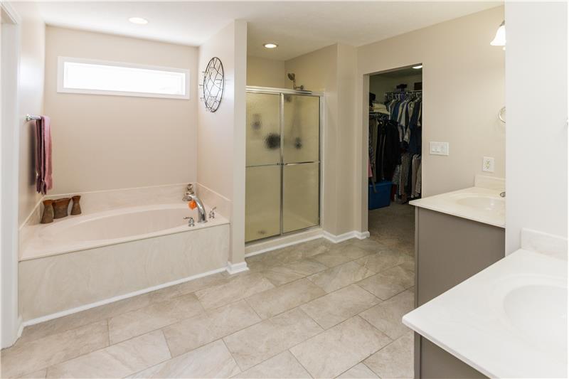 Master Bathroom Tub & Separate Shower