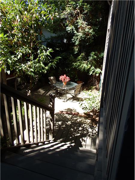 Leading down from the dining room patio you will discover an oasis. This private courtyard features lemon, orange and kumquat tr