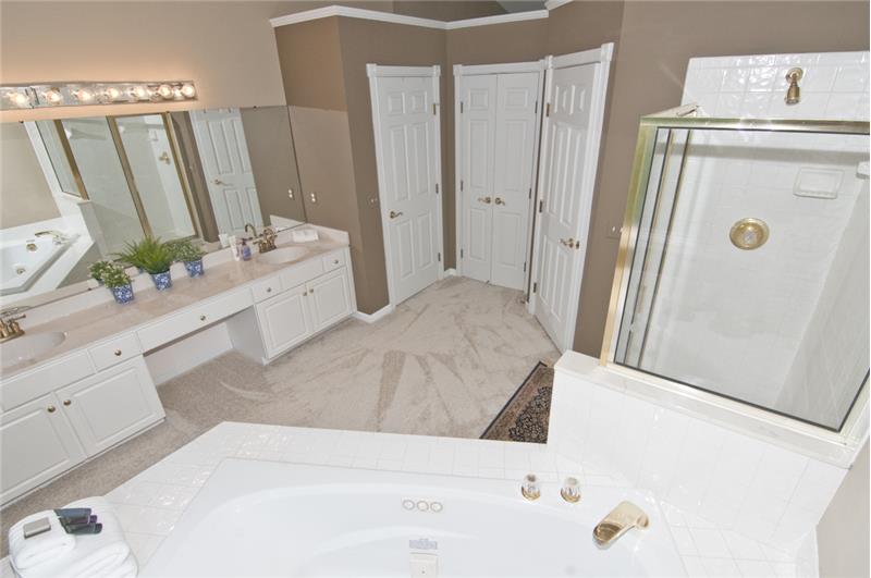 Master Bath with Separate Shower and Whirlpool Tub