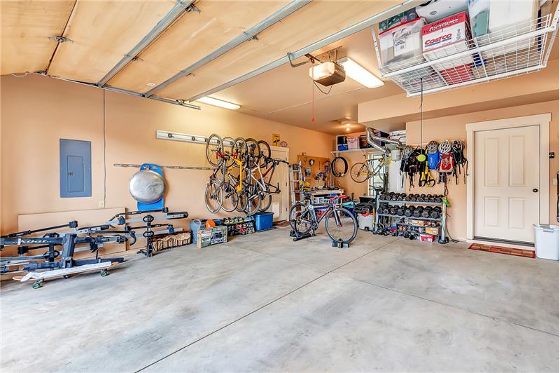 Extended length garage offers many storage opportunities. 