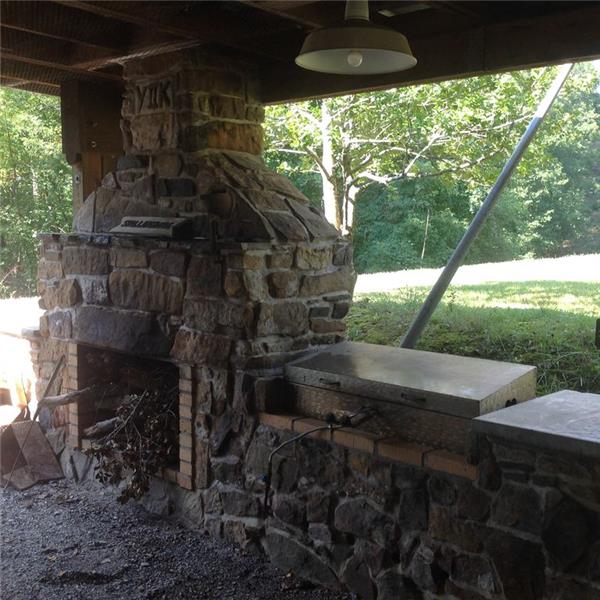 Fireplace and grill area