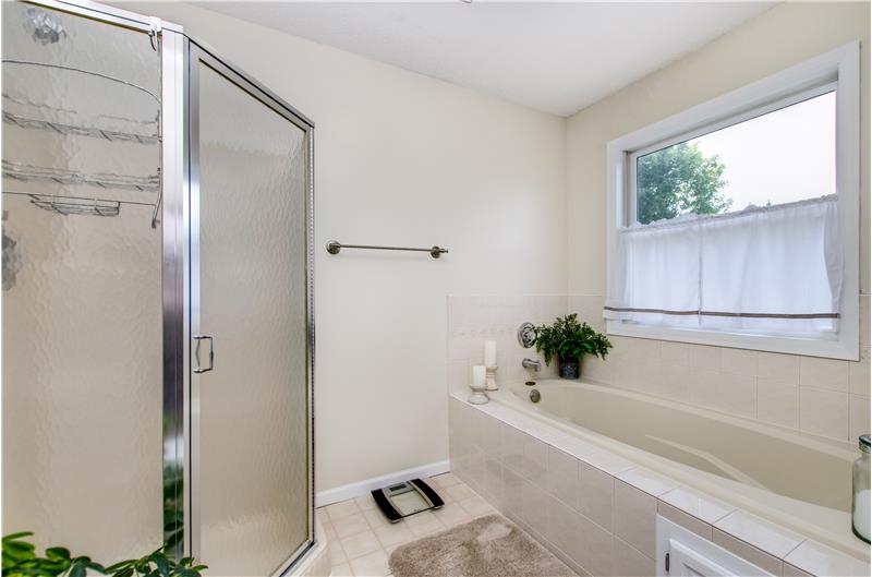 Large Jetted Tub and Separate Shower in Owner's Suite