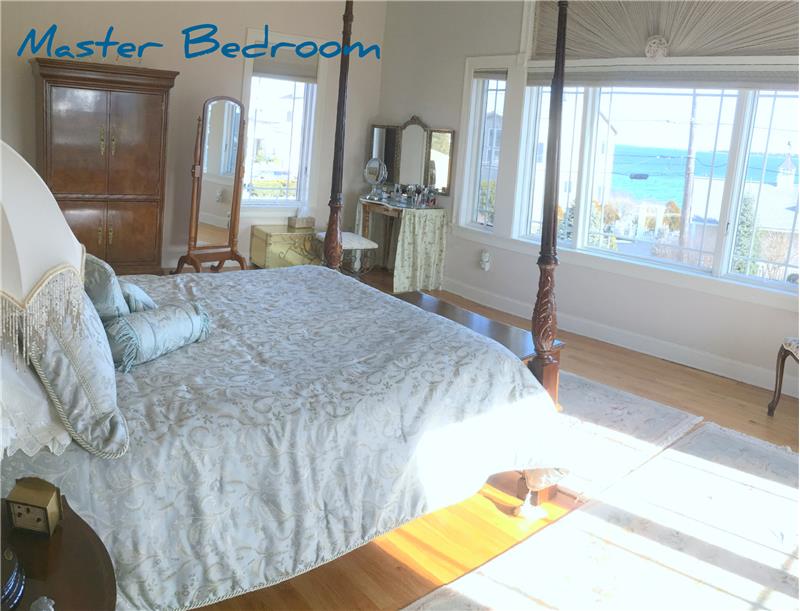 Huge master bedroom with breathtaking water views