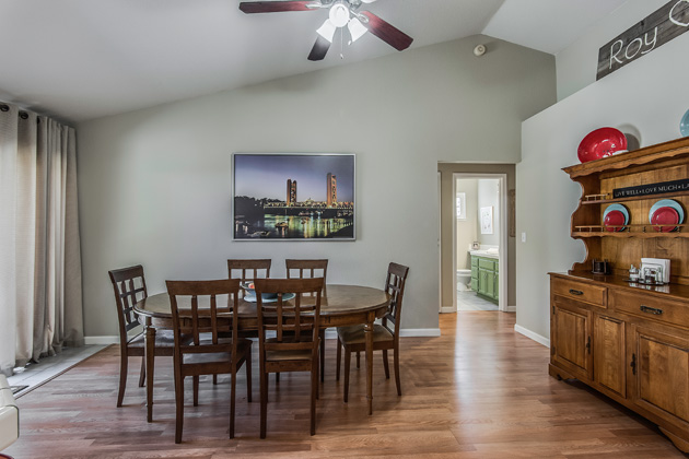 Dining room opens to backyard