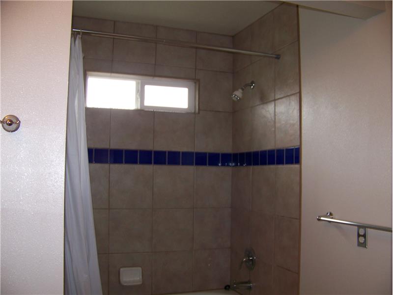 Custom tile in bathroom.
