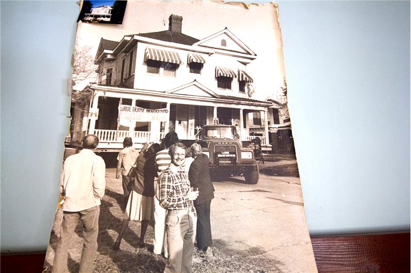 Moving day! House was built in 1906. Moved to present location in the 19080's