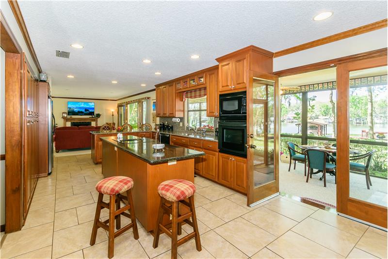 Kitchen with river views