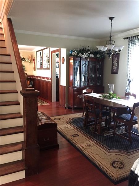 Stairway in formal dining room