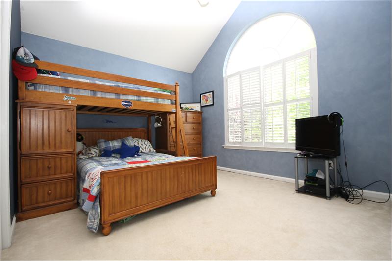 Beautiful window, bedroom with cathedral ceilings