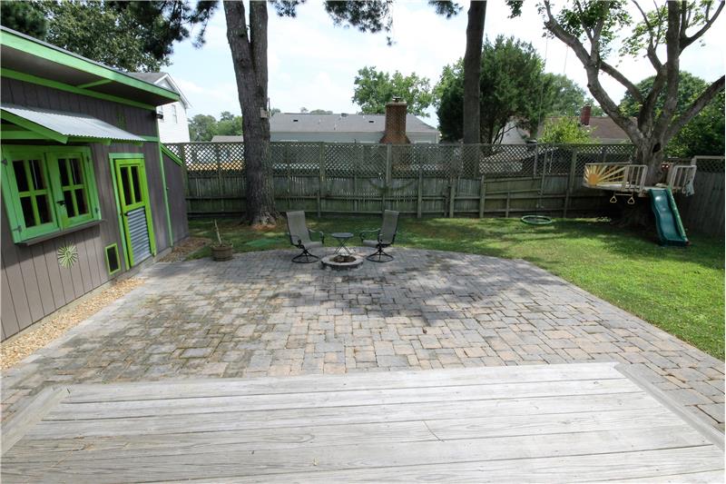 Deck and spacious paver patio