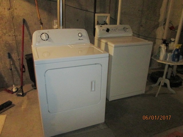 Laundry area in basement