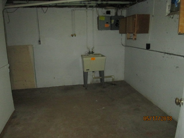 Basement  with laundry sink 