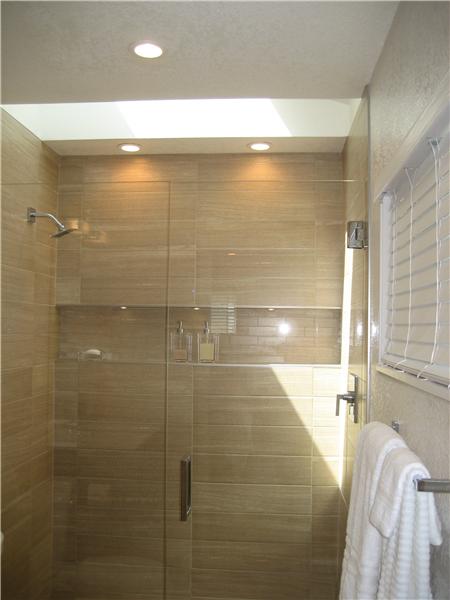Canned Lighting and Skylight Above Shower